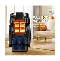 Full Body Massage Chair with Heat & Air Compression, Zero Gravity Recliner with Foot Rollers, Bluetooth & Led Lights-Maison Boucle