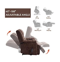 Maison Boucle Power Lift Recliner Chair for Heavy People with Dual Motors, Heat & Massage, 350 Lbs Capacity Recliner-Maison Boucle