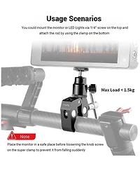 SmallRig CoolClamp Mount with 1/4" Screw Ball Head Mount