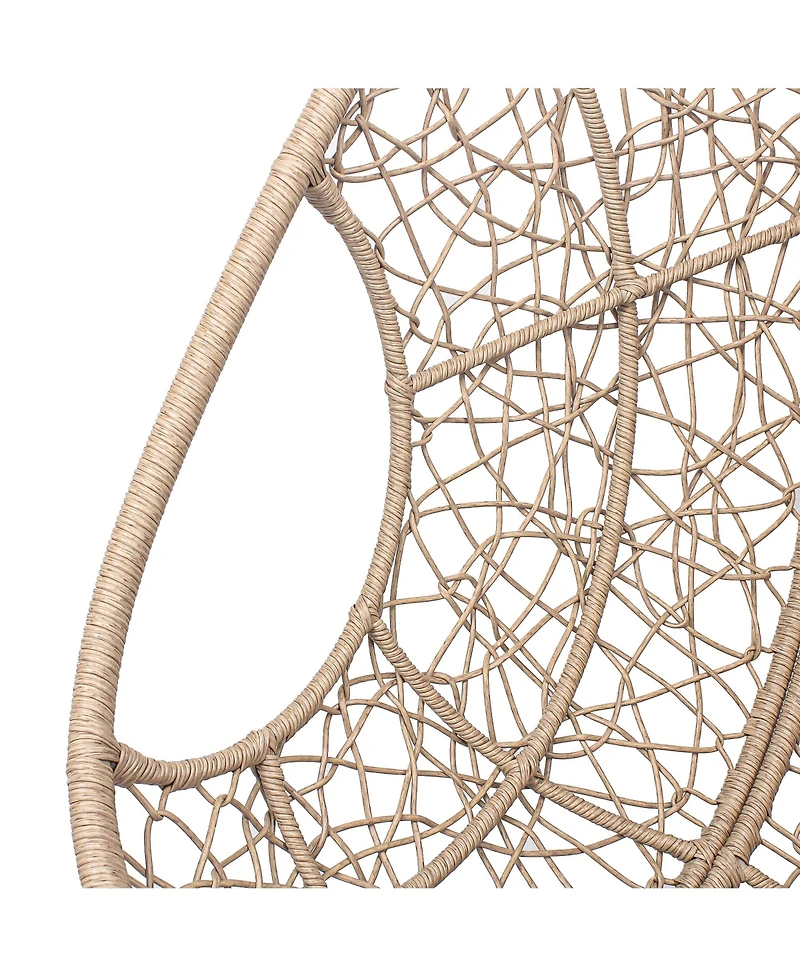 Natural Pe Wicker Egg Swing Chair with Cushion and Steel Stand