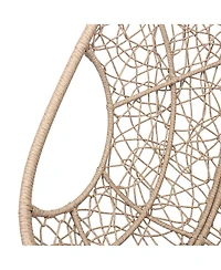 Natural Pe Wicker Egg Swing Chair with Cushion and Steel Stand