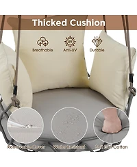 Flynama Outdoor Floating Swing Chair with 8 Inch Waterproof Cushion 300lb Capacity