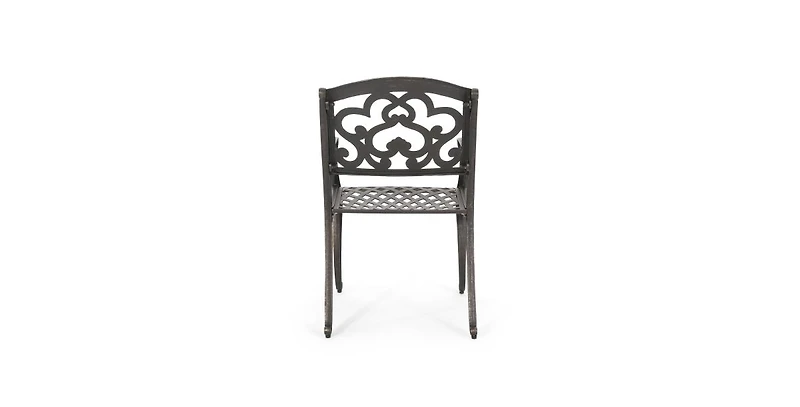 Austin Cast Aluminum Dining Chairs Set of 2 Rust-Resistant Patio Seating