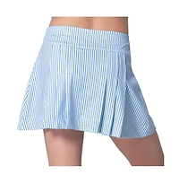 Lucky Love Linen Stripe Pleat Girls Golf Skort