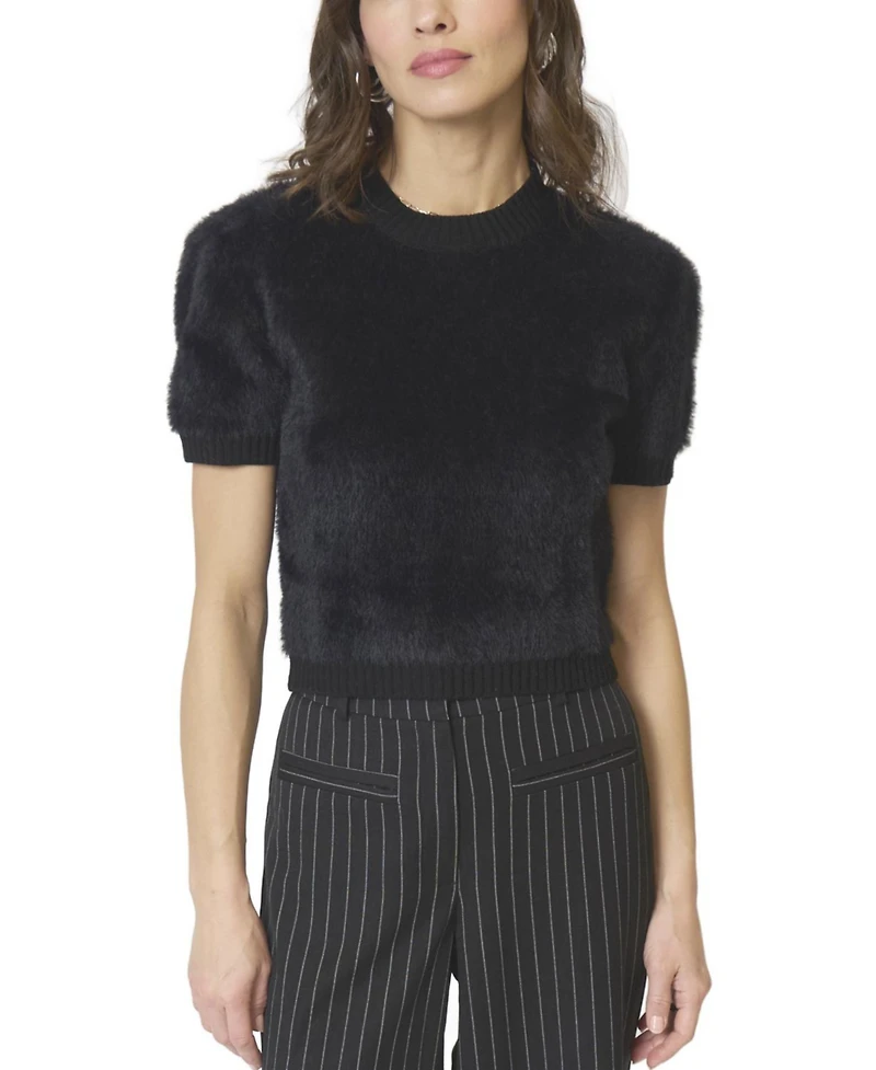 Central Park West Women's Roman Eyelash Tee With Shoulder Pads