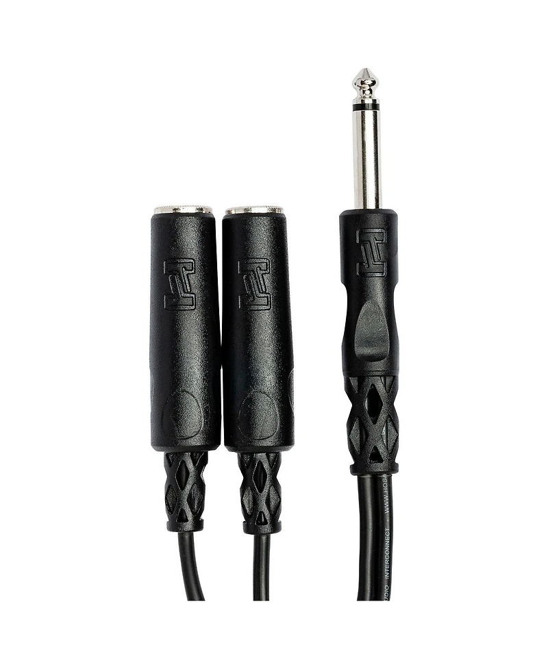 Hosa Technology 6" Mono 1/4" Male to Two Mono 1/4" Female Y-Cable