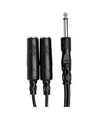 Hosa Technology 6" Mono 1/4" Male to Two Mono 1/4" Female Y-Cable