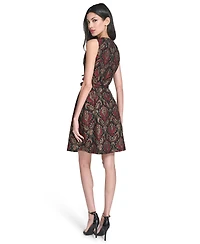 Vince Camuto Petite Jacquard Fit and Flare Short Dress