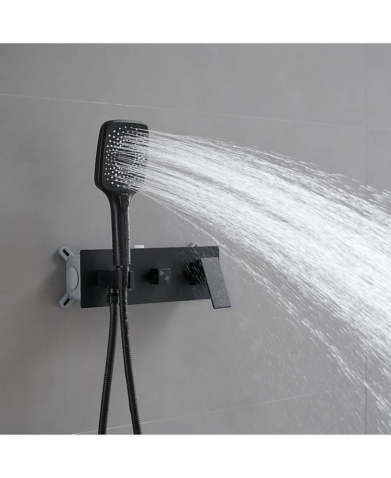 Single Handle 1-Spray System Shower Faucet 2.5 Gpm with Adjustable Flow Rate Rainfall Handheld Kit Chrome
