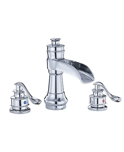 Greenspring 8 in. Waterfall Widespread 2-Handle Bathroom Faucet With Supply Line in Spot Resist Polished Chrome