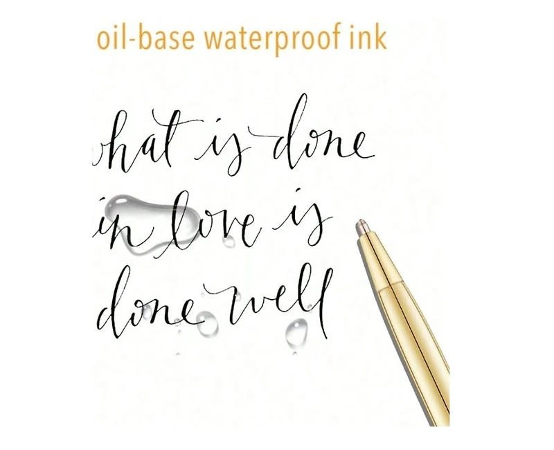Htutwoo Gold Slim Ballpoint Pens Black Ink Medium Point(1 Mm), Nice Gift For Wedding Business Office Students Teachers Christmas 12pcs
