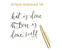 Htutwoo Gold Slim Ballpoint Pens Black Ink Medium Point(1 Mm), Nice Gift For Wedding Business Office Students Teachers Christmas 12pcs