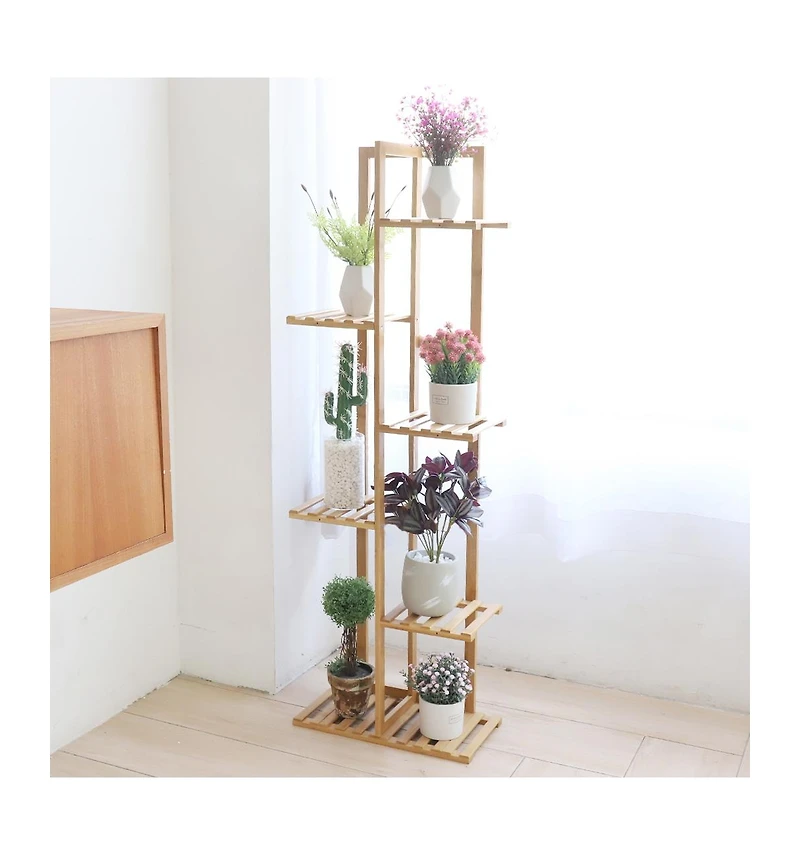 Unho Bamboo Plant Stand Rack Corner Flower Shelf Storage Rack