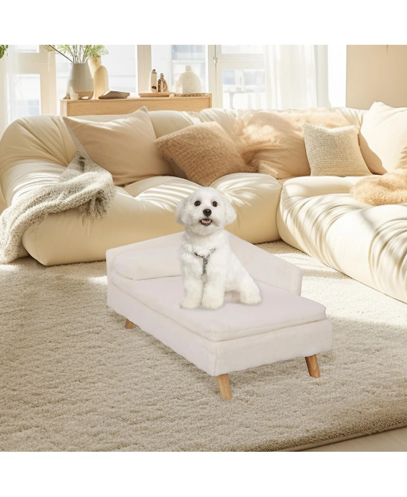 BingoPaw L Shaped Elevated Waterproof Pet Bed with Soft Removable Cushion Mat and Pillow