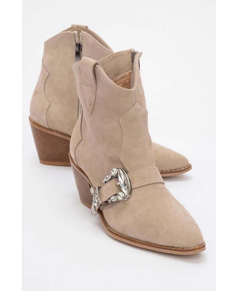 Forever & Always Shoes Any Leather Buckle Boot (Women)