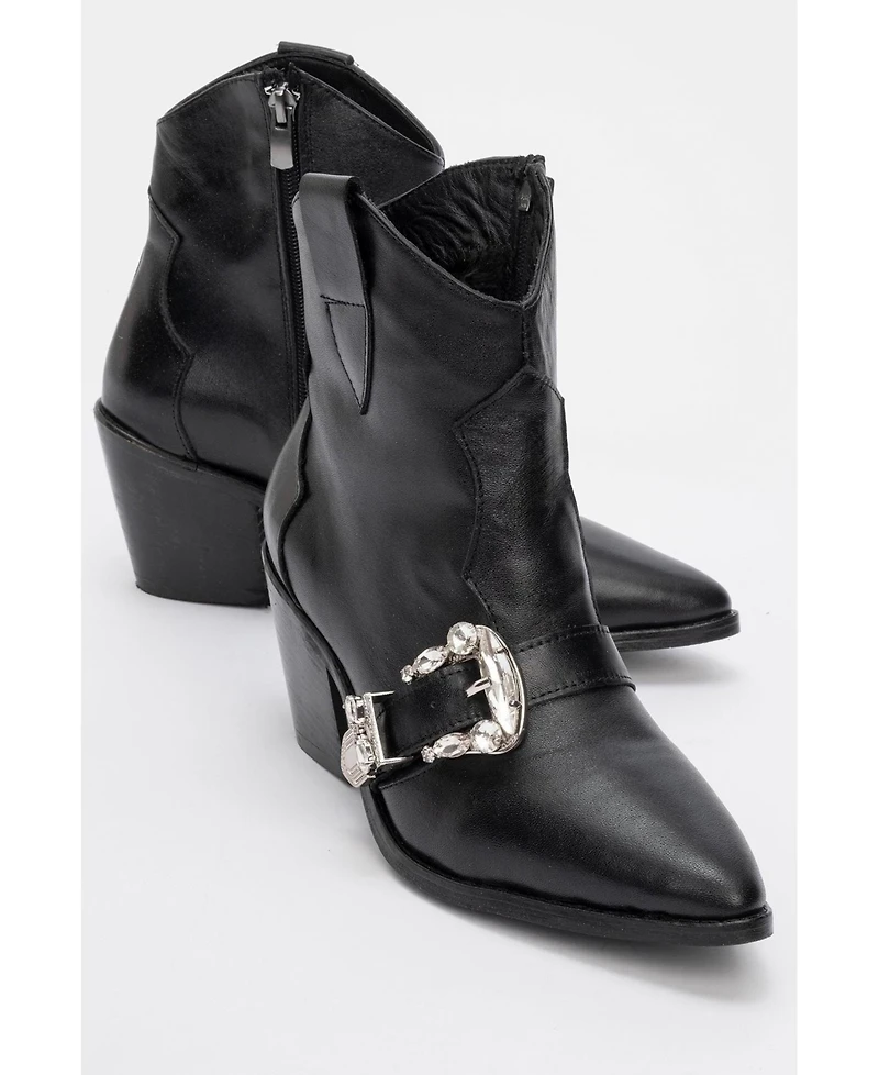 Forever & Always Shoes Any Leather Buckle Boot (Women)