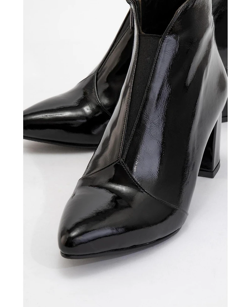 Forever & Always Shoes Finda Leather Block Heel Boot (Women)