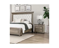 Casainc Weathered Oak Storage Cabinet Nightstand