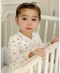 MeMoi Baby Girls "Blissful Blossoms" Crossover Neckline Footie