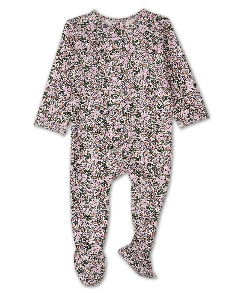 MeMoi Baby and Toddler Girls "Kaleidoscope Bouquet" Cotton Rich Footie