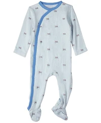 MeMoi Baby and Toddler Boys "Row Your Boat Gently" Rayon Blend Pointelle Footie