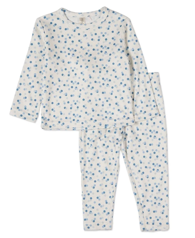 MeMoi Baby Boys 2 Piece "Blue Confetti" Pointelle Pull-On Pajama Set