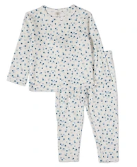 MeMoi Baby Boys 2 Piece "Blue Confetti" Pointelle Pull-On Pajama Set