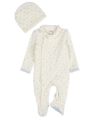 MeMoi 2 Piece Baby Boys "Playful Dots" Velour Footie Set