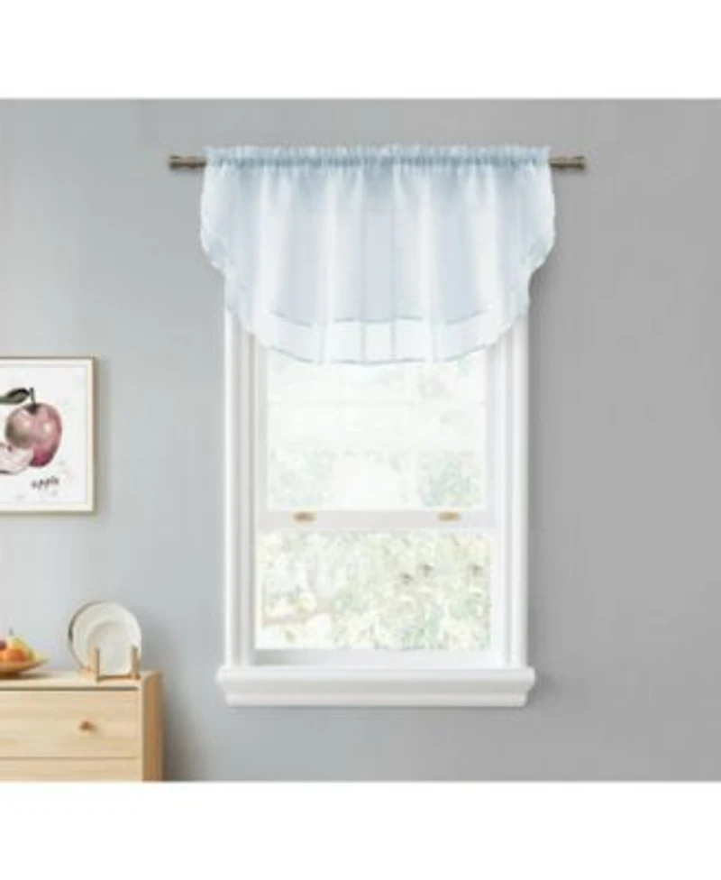 Kate Aurora Living Double Layered Sheer Rod Pocket Ascot Window Valances