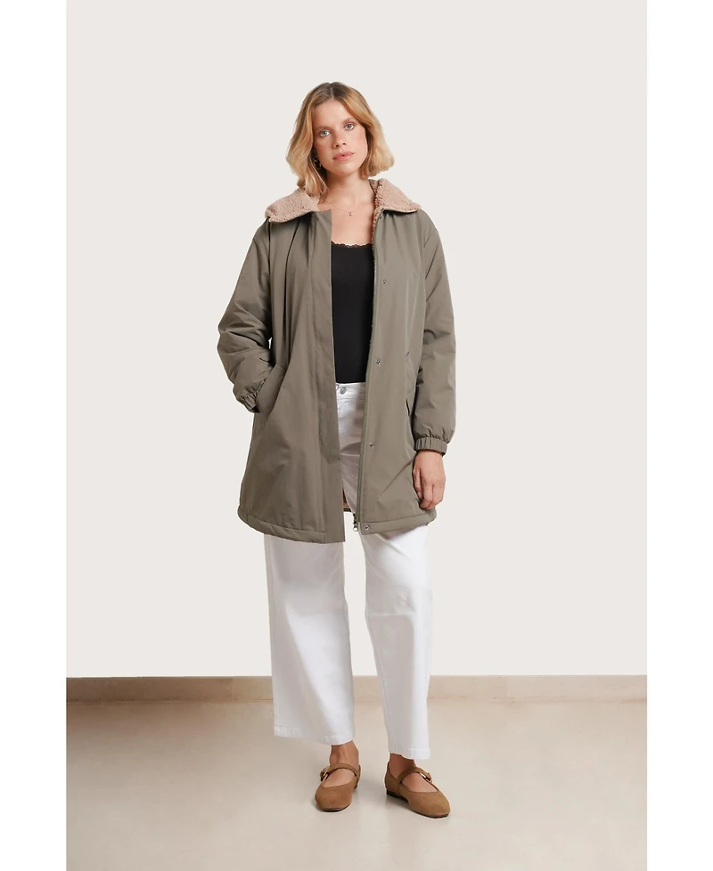 Nom Maternity Scottie Before & After Coat