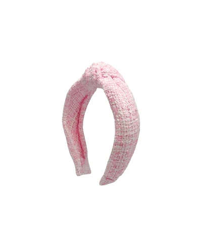 Bits & Bows Tweed Knot Headband in Pink