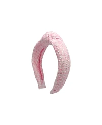 Bits & Bows Tweed Knot Headband in Pink