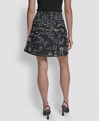 Dkny Women's Abstract Print Mini Skirt