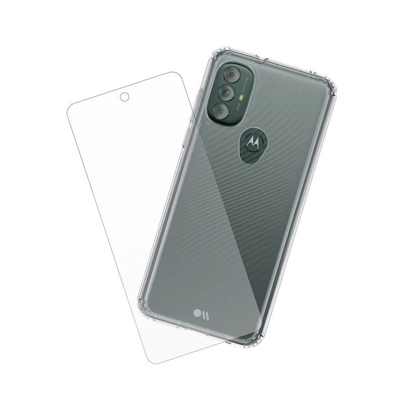 Case-Mate Protection Pack Tough Case and Glass Screen Protector for Motorola Moto G Power (2022)