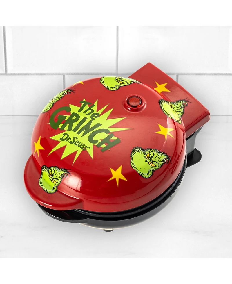 Uncanny Brands Dr. Seuss Grinch Mini Waffle Maker - Small Kitchen Appliance