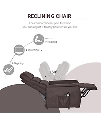 Homcom Power Lift Chair with Vibration Massage with Remote Control, Side Pockets,