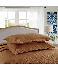 MarCielo 3 Pcs 100% Cotton Oversized Bedspread Quilt Set Embroidery Tf-Queen