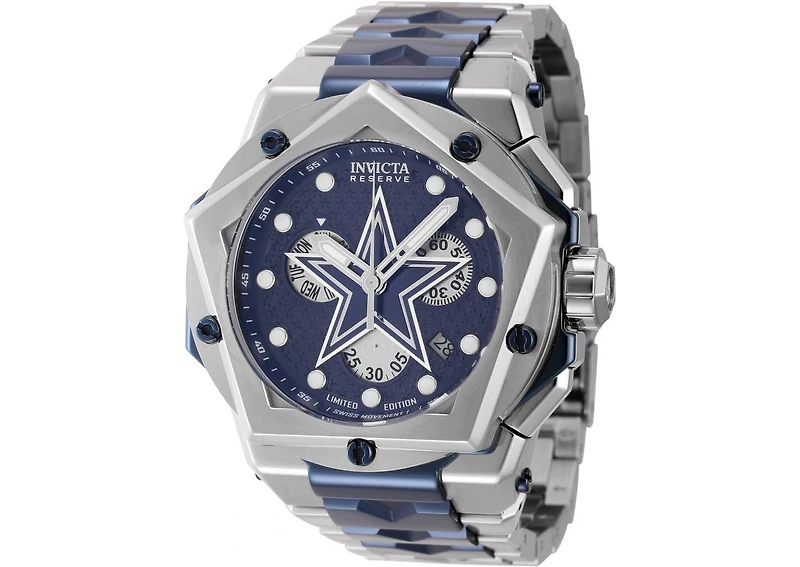 Invicta Men's 44493 Nfl Dallas Cowboys Quartz Multifunction Navy Blue Dial Watch