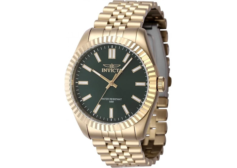 Invicta Men's 47489 Specialty Quartz 3 Hand Green Dial Watch