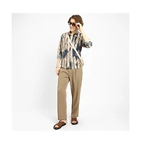 Campus Sutra Men's Tie-Dye Striped Shirt