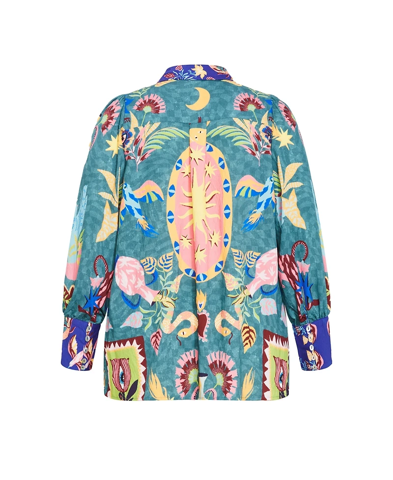 City Chic Plus Mystic Placement Shirt