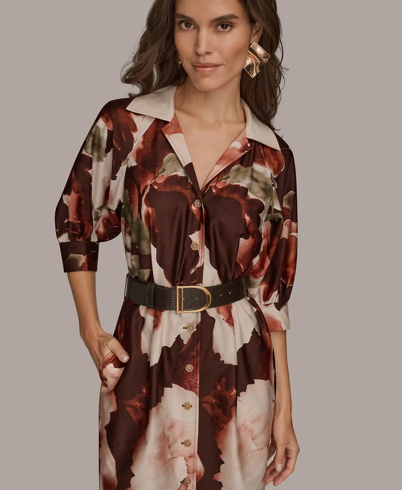 Donna Karan New York Women's Floral Belted Dress