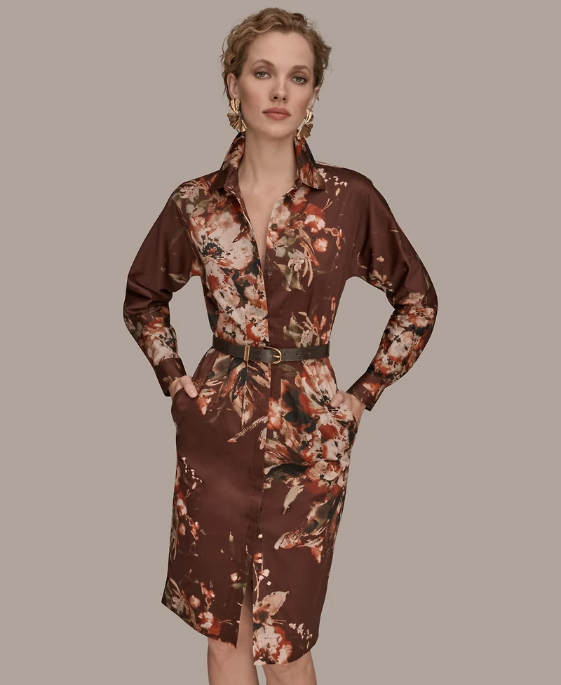 Donna Karan New York Women's Floral Belted Dress