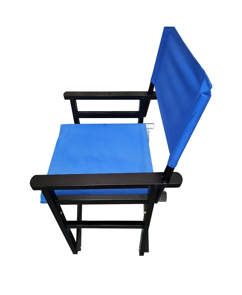 Simplie Fun Folding Chair Wooden Director Chair Canvas Folding Chair 2pcs/set populus + Canvas (Color : Blue)