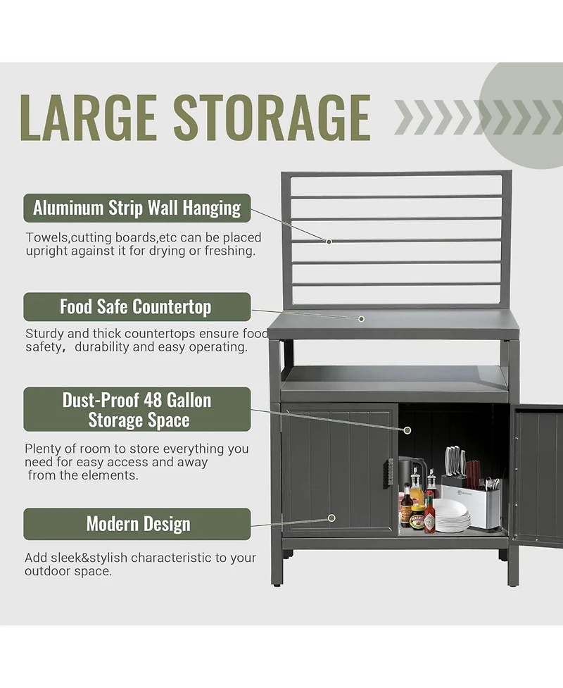 Streamdale Furniture Powder-Coated Aluminum Outdoor Kitchen Style, Durability, Protection