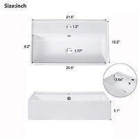 Streamdale Furniture Modern 21.6" White Bathroom Vanity with Left Side Storage