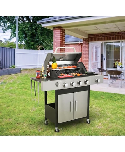 Streamdale Furniture 4-Burner Propane Bbq Grill with Side Burner, 46790BTU