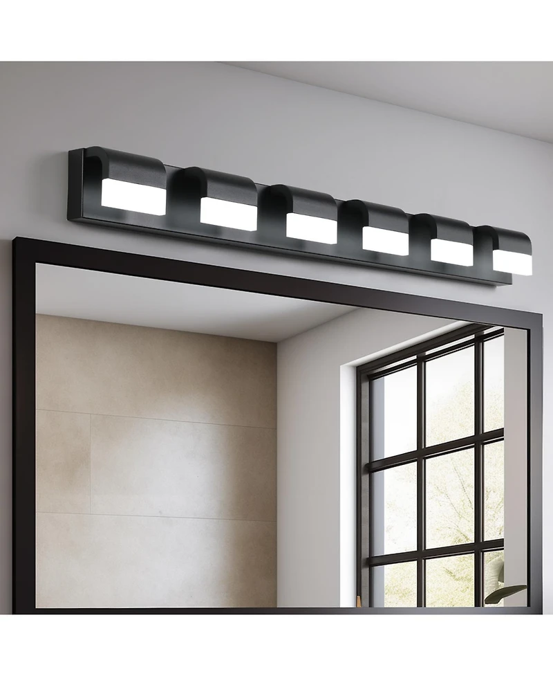 Streamdale Furniture Modern Bathroom Vanity Lighting 6-Light Led Vanity Lights Over Mirror Bath Wall Lighting