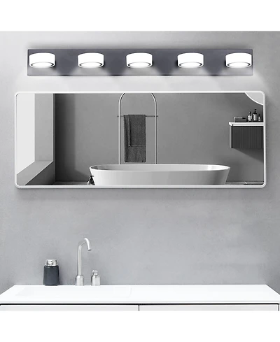 Streamdale Led Modern Black 5-Light Vanity Lights Fixtures Over Mirror Bath Wall Lighting
