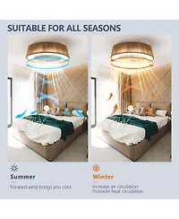 Streamdale Furniture Bohemian style Led Dimmable Ceiling Light With Built-In Fan - Remote Control